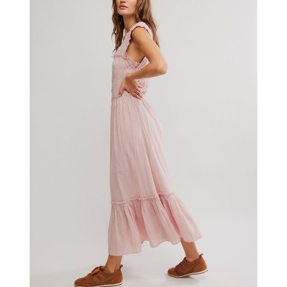 FREE PEOPLE Desert Dazed Midi Dress / Pale Mauve - Picture 2 of 6